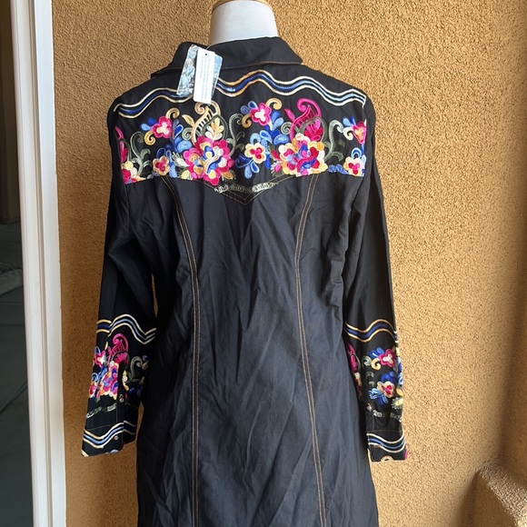 Soft Surrounding NWT  embroidered gorgeous colorful peasant boho florals maxi - Picture 5 of 7